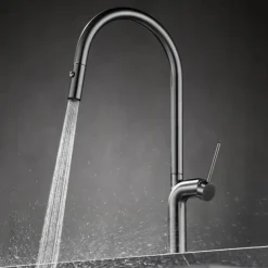 Kitchen faucet - Single Handle One Hole Chrome / Nickel Brushed / Electroplated Pull-out / Pull-down / Standard Spout / Tall / High Arc Centerset Modern Contemporary Kitchen Taps