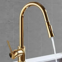 Kitchen Faucet - Single Handle One Hole Electroplated Pull-Out / ­Pull-Down / Tall / ­High Arc Free Standing Ordinary Kitchen Taps