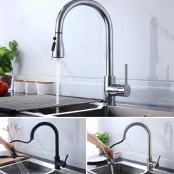 Kitchen Faucet - Single Handle One Hole Chrome / Nickel Brushed / Electroplated Pull-out / Pull-down / Standard Spout Centerset Modern Contemporary Kitchen Taps