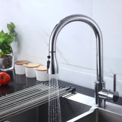 Kitchen Faucet - Single Handle One Hole Chrome / Nickel Brushed / Electroplated Pull-out / Pull-down / Standard Spout Centerset Modern Contemporary Kitchen Taps