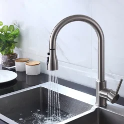 Kitchen Faucet - Single Handle One Hole Chrome / Nickel Brushed / Electroplated Pull-out / Pull-down / Standard Spout Centerset Modern Contemporary Kitchen Taps