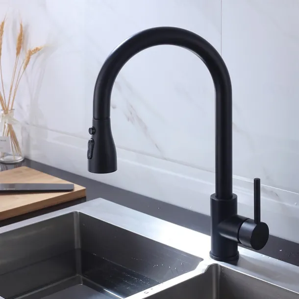 Kitchen Faucet - Single Handle One Hole Chrome / Nickel Brushed / Electroplated Pull-out / Pull-down / Standard Spout Centerset Modern Contemporary Kitchen Taps