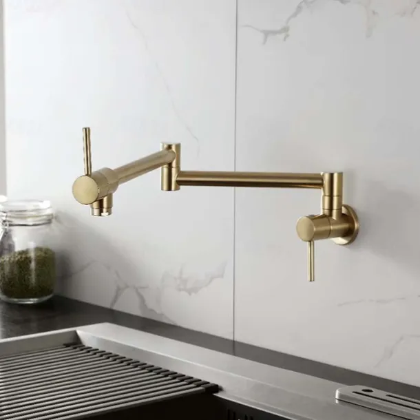 Kitchen faucet - Two Handles One Hole Electroplated Pot Filler Centerset Contemporary Kitchen Taps