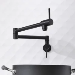 Kitchen faucet - Two Handles One Hole Electroplated Pot Filler Centerset Contemporary Kitchen Taps