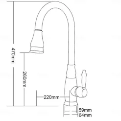 Kitchen Faucet Contemporary Retro Style Ti-PVD Pull-out/­Pull-down Vessel/Brass/Single Handle One Hole