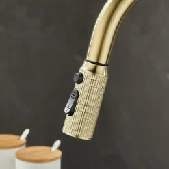 Kitchen Faucet Pull Out Sink Mixer Vessel Tap with 3 Mode Spout, 360 Degree Rotate Single Handle with Cold and Hot Hose