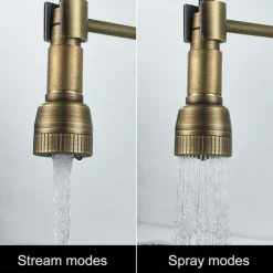 Kitchen Faucet,Brass Pull-out/Pull-down Rotatable Single Handle One Hole Multi-function Water Mode Brass Kitchen Taps with Soap Dispenser