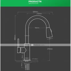 Kitchen Faucet,Minimalisht Style Brass Nickel Brushed Pull-out Tall High Arc Vessel Fashion Nickel Brushed Rotatable Contemporary Kitchen Taps with Hot and Cold Switch