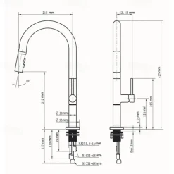 Kitchen Faucet,Rotatable Pull-out/Pull-down Brass High Arc Nickel Brushed/Painted Finishes Single Handle One Hole Kitchen Taps with Hot and Cold Switch
