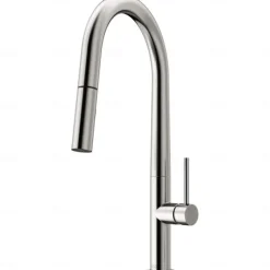 Kitchen Faucet,Rotatable Pull-out/Pull-down Brass High Arc Nickel Brushed/Painted Finishes Single Handle One Hole Kitchen Taps with Hot and Cold Switch