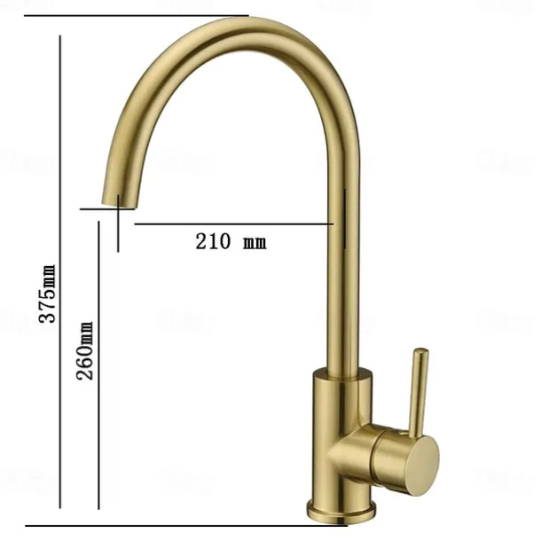 Kitchen Faucet,Single Handle Golden One Hole Rotatable Electroplated Centerset Contemporary Zinc Alloy Handle Kitchen Taps with Hot and Cold Water