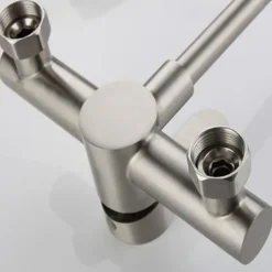 Kitchen Faucet,Stainless Steel Rotatable Wall Mounted Single Handle Two Holes Kitchen Taps with Hot and Cold Switch