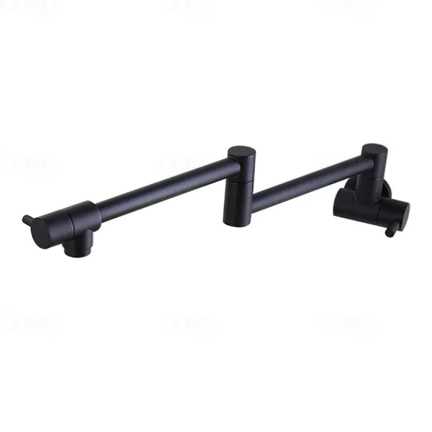 Kitchen Faucet,Wall Mounted Pot Filler Black Single Handle One Hole Multi-Ply Pot Filler Foldable Contemporary Kitchen Taps