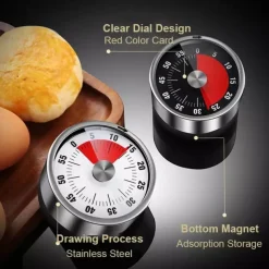 Kitchen Mechanical Timer 60 Minute Alarm Cooking Timer Loud Alarm Magnetic Clock Timer