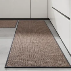 Kitchen Rugs & Mats Non-Skid WashableAnti-Fatigue, Non-Slip Absorbent Woven Runner Rubber Backed for Floors, Machine Washable Farmhouse Standing Mats for Sink, Laundry Room, Hallway