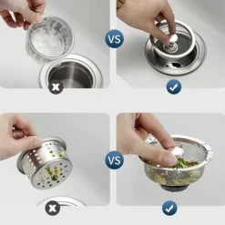 Kitchen Sink Filter Stainless Steel Sink Sewer Mesh Strainers Kitchen Tools Bathroom Floor Drains Hair Catcher Waste Plug Filter