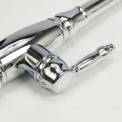 Kitchen Sink Mixer Faucet with Pull Out Sprayer, High Arc Brass Silver/Coffee Single Handle One Hole Oil-rubbed Bronze Pull Down Tall Kitchen Taps with Hot and Cold Water Hose