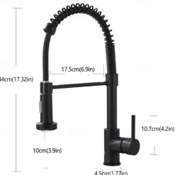 Kitchen Sink Mixer Faucet with Pull Down Sprayer, 360 swivel High Arc Single Handle Spring Kitchen Taps Deck Mounted, One Hole Brass Kitchen Sink Faucet Centerset Water Taps