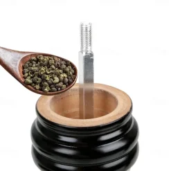 Kitchen Wooden Pepper Salt Mill Shaker Pepper Grinder Gadget Cooking Meat Restaurants Hand Movement Manual Pepper Mills