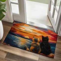 Kitty Fur Doormat Kitchen Mat Floor Mat Non-Slip Area Rug Oil Proof Rug Indoor Outdoor Mat Bedroom Decor Bathroom Mat Entrance Rug