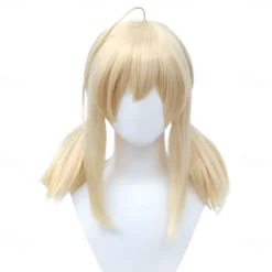 Klee Cosplay Wig Blonde Pigtails Hairs with Bangs