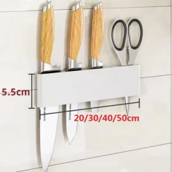 Knife Holder Stainless Steel Punch-Free Kitchen Knife Chopstick Holder Multifunctional Storage Rack Wall-Mounted