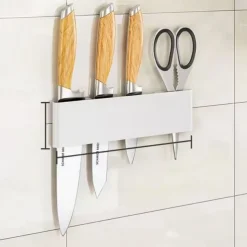 Knife Holder Stainless Steel Punch-Free Kitchen Knife Chopstick Holder Multifunctional Storage Rack Wall-Mounted