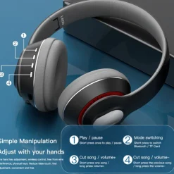 L650 Over-ear Headphone Bluetooth 5.1 Noise cancellation Stereo Surround HIFI Long Battery Life for Apple Samsung Huawei Xiaomi MI Yoga Fitness Everyday Use Mobile Phone