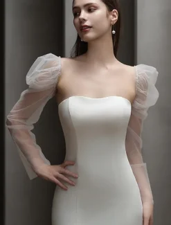 Lace Elbow Length Glove Elegant / Classic Style With Pure Color Wedding / Party Glove