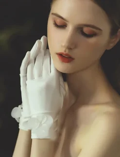 Lace Wrist Length Glove Elegant / Classic Style With Pure Color Wedding / Party Glove
