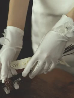 Lace Wrist Length Glove Elegant / Classic Style With Pure Color Wedding / Party Glove