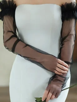 Lace Wrist Length Glove Elegant / Classic Style With Pure Color Wedding / Party Glove