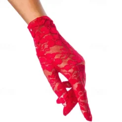 Lace Wrist Length Glove Elegant / Lace With Pure Color Wedding / Party Glove