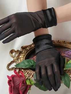 Lace Wrist Length Glove Elegant / Classic Style With Pure Color Wedding / Party Glove