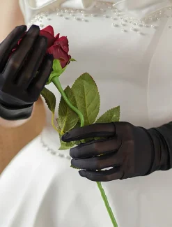 Lace Wrist Length Glove Elegant / Classic Style With Pure Color Wedding / Party Glove