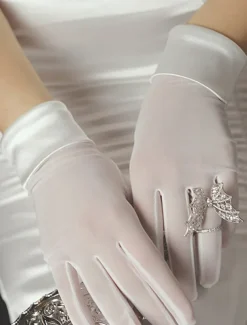 Lace Wrist Length Glove Elegant / Classic Style With Pure Color Wedding / Party Glove