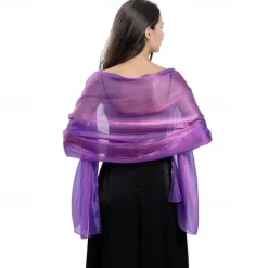 Ladiery Silky Shawls and Wraps for Evening Dresses Women Sheer Soft Bridesmaid Wedding Formal Party Organza Shawl