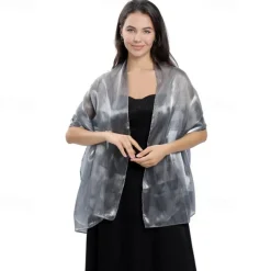 Ladiery Silky Shawls and Wraps for Evening Dresses Women Sheer Soft Bridesmaid Wedding Formal Party Organza Shawl