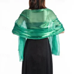 Ladiery Women Chiffon Shawls and Wraps for Evening Dresses, Elegant Soft Sheer Chiffon Stole Bride Wedding Scarf