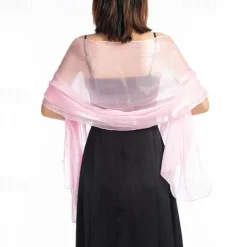 Ladiery Women Chiffon Shawls and Wraps for Evening Dresses, Elegant Soft Sheer Chiffon Stole Bride Wedding Scarf