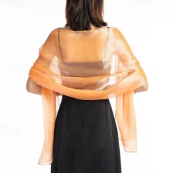 Ladiery Women Chiffon Shawls and Wraps for Evening Dresses, Elegant Soft Sheer Chiffon Stole Bride Wedding Scarf