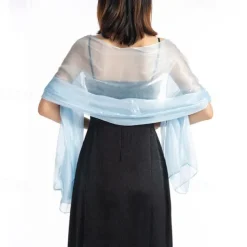 Ladiery Women Chiffon Shawls and Wraps for Evening Dresses, Elegant Soft Sheer Chiffon Stole Bride Wedding Scarf