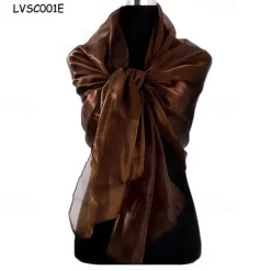 Ladiery Women Chiffon Shawls and Wraps for Evening Dresses, Elegant Soft Sheer Chiffon Stole Bride Wedding Scarf