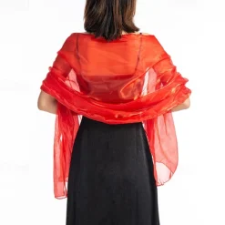 Ladiery Women Chiffon Shawls and Wraps for Evening Dresses, Elegant Soft Sheer Chiffon Stole Bride Wedding Scarf