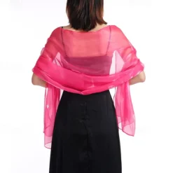 Ladiery Women Chiffon Shawls and Wraps for Evening Dresses, Elegant Soft Sheer Chiffon Stole Bride Wedding Scarf