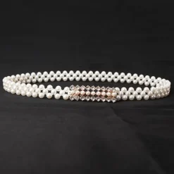 ladies pearl waist chain korean version rhinestone pearl decorative belt fashion sweet dress elastic belt women wholesale