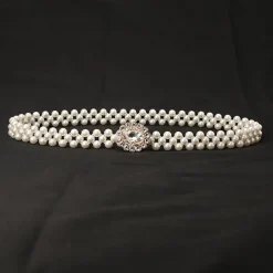ladies pearl waist chain korean version rhinestone pearl decorative belt fashion sweet dress elastic belt women wholesale