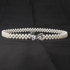 ladies pearl waist chain korean version rhinestone pearl decorative belt fashion sweet dress elastic belt women wholesale