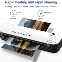 Laminator Machine 4 in 1 Thermal Laminator Quick Warm-Up Paper Trimmer 9 inches Max Width
