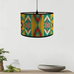 Lampshade Printing Retro Folk House Decoration Chandelier Bamboo Lighting Handicraft Ethnic Style